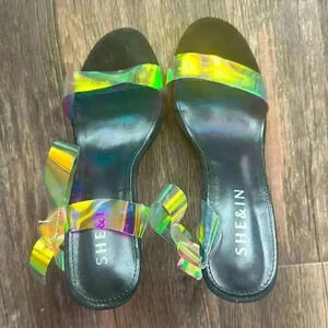 Cute Black Transparent Heels - Size 6
